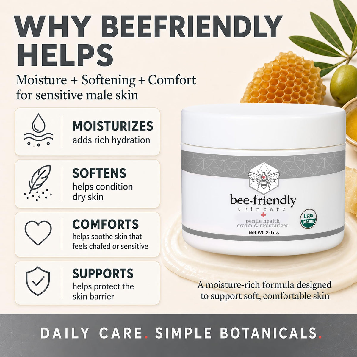 BeeFriendly 2 oz jar beside a coin illustrating compact travel-friendly size