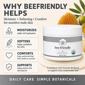 BeeFriendly 2 oz jar beside a coin illustrating compact travel-friendly size