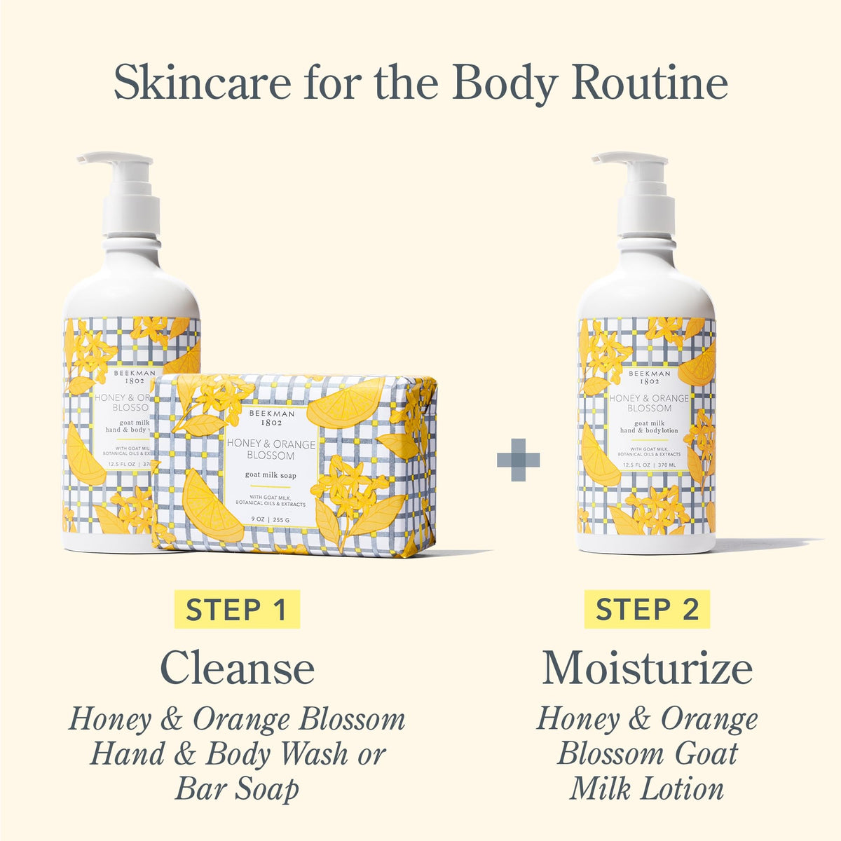 Beekman 1802 bottle staged at sink conveying lifestyle and fresh scent