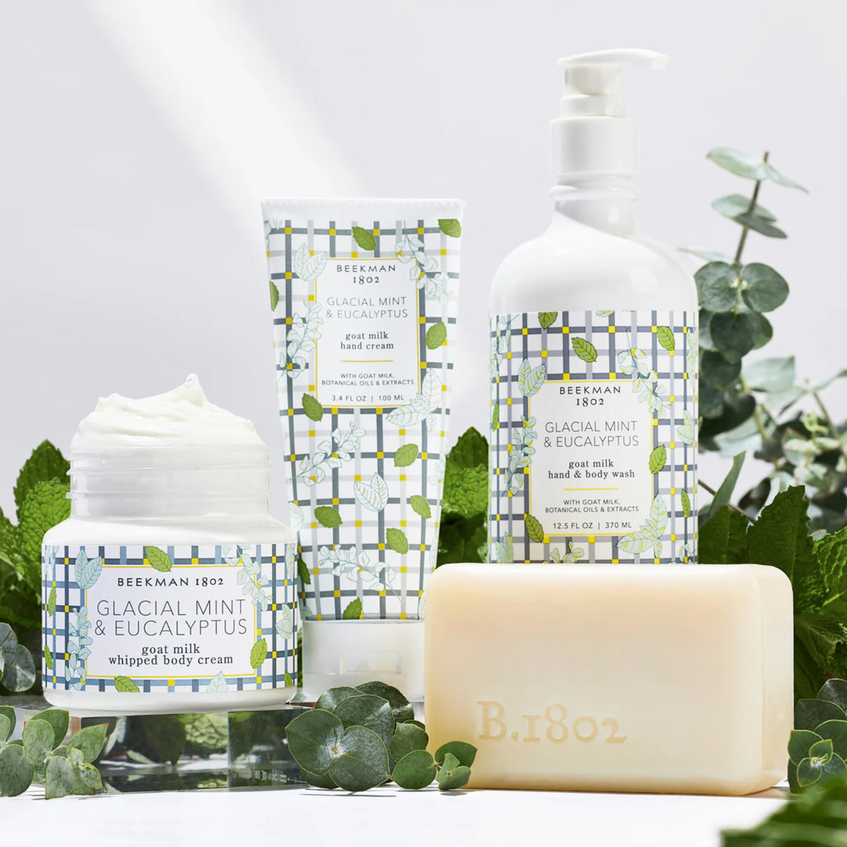 Beekman 1802 wipes on bathroom vanity with towel, spa-inspired cleansing routine