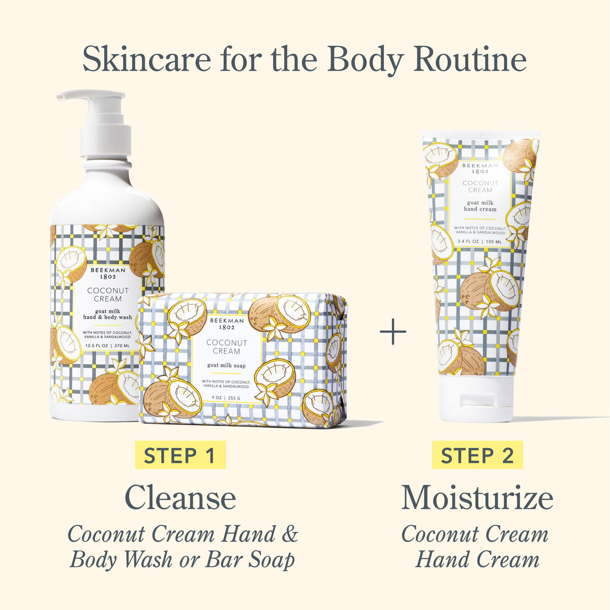 Beekman 1802 label close-up highlighting clean-beauty ingredient benefits