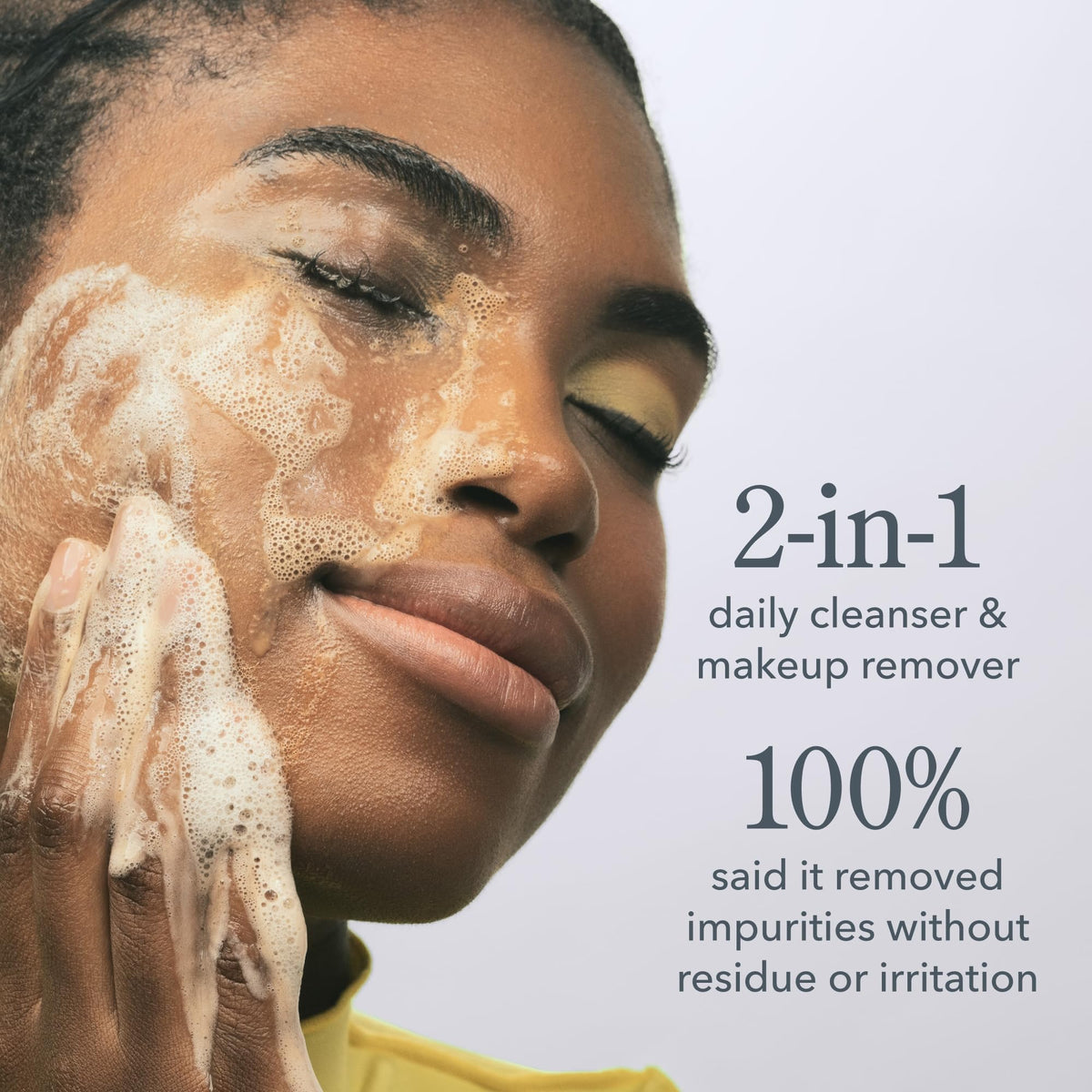 Beekman 1802 foam in hand illustrating mild lather and rinseability