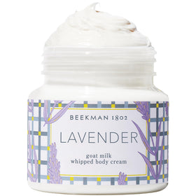Beekman 1802 front jar lavender showing packaging and calming scent benefit