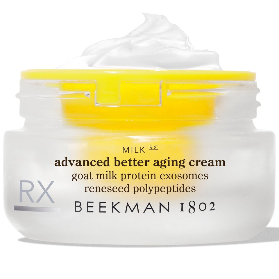 Beekman 1802 jar front view showing product and branding for confident skincare
