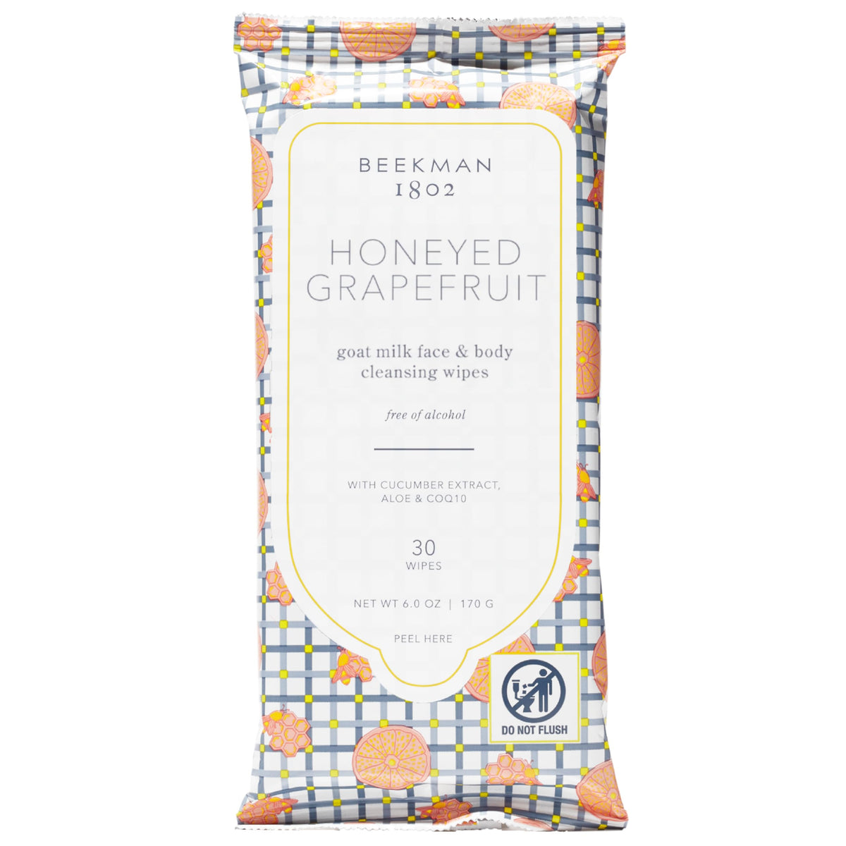 Beekman 1802 front pack showing honeyed grapefruit scent and 30-count convenience