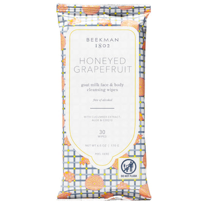 Beekman 1802 front pack showing honeyed grapefruit scent and 30-count convenience