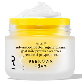 Beekman 1802 front packaging showing moisturizer jar and brand, showcasing elegant shelf presence