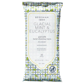 Beekman 1802 front packaging showing 30-count resealable pack for travel convenience