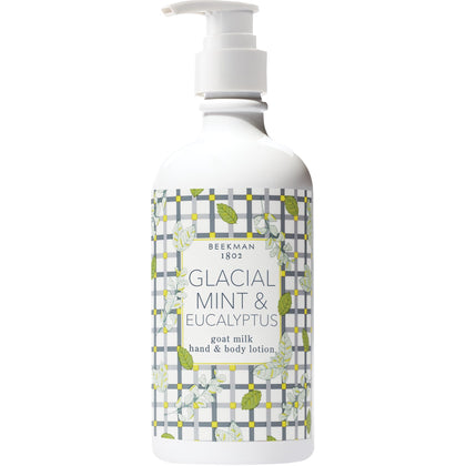 Beekman 1802 front packaging showing calming Glacial Mint scent and pump