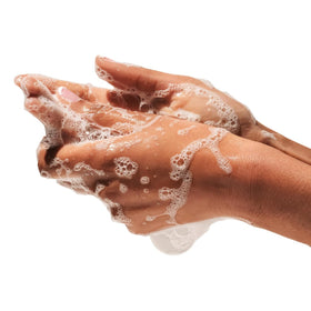 Beekman 1802 creamy lather texture illustrating gentle moisturizing foam