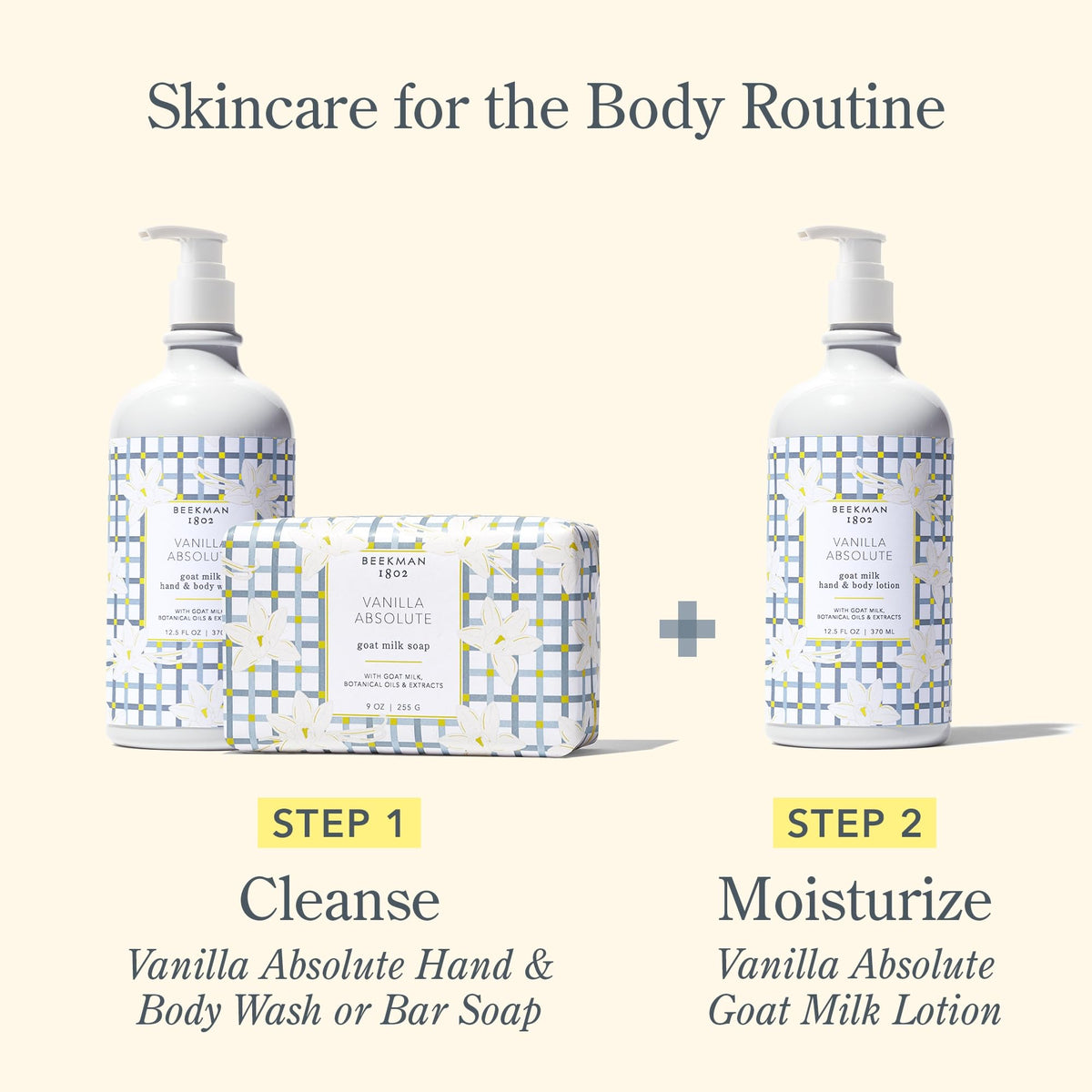 Beekman 1802 lotion on bathroom shelf suggesting daily routine convenience