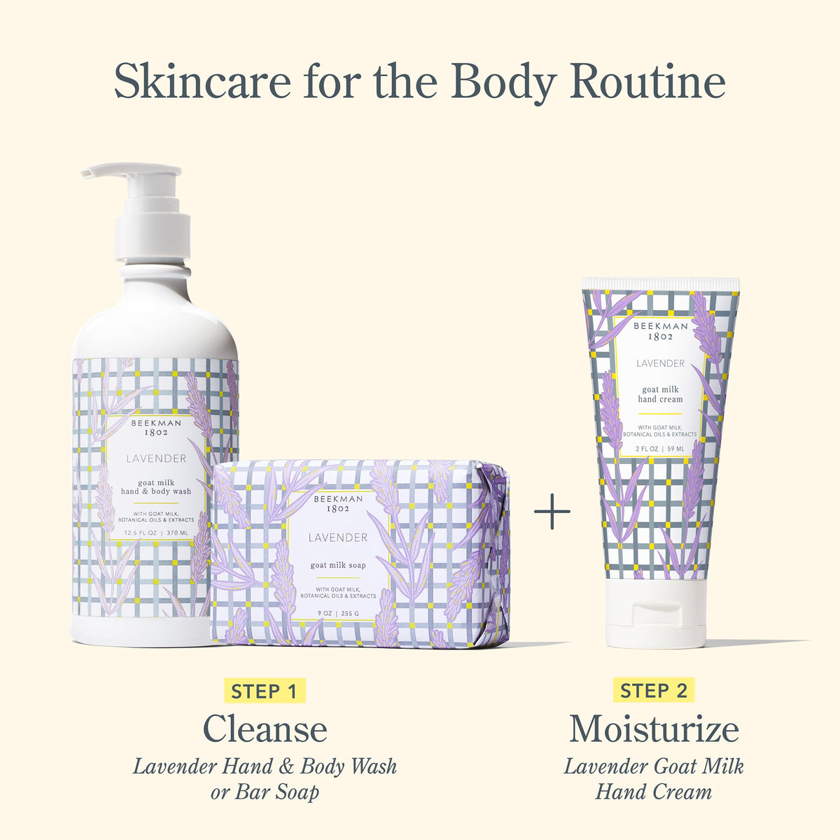 Beekman 1802 cream being massaged into hands showing visible softening benefit