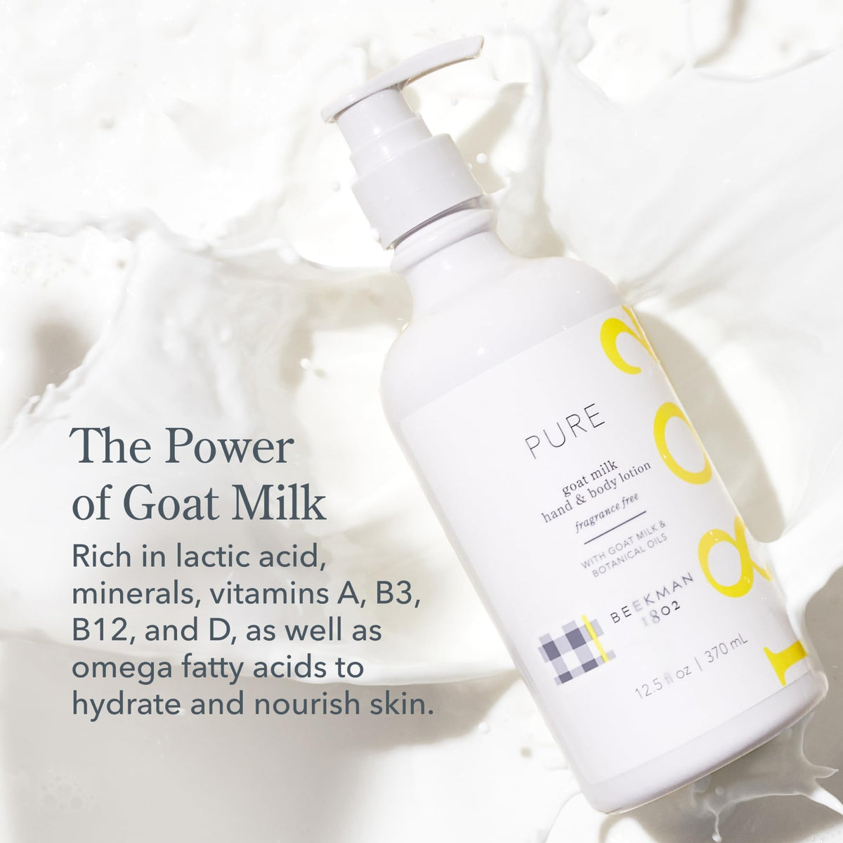 Beekman 1802 hand applying lotion showing immediate hydration benefit