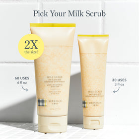 Beekman 1802 oat and goat milk ingredients displayed to show soothing benefits