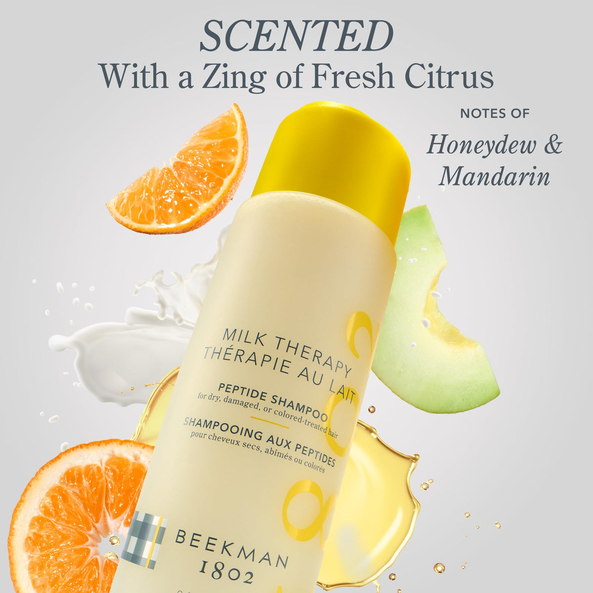 Beekman 1802 shampoo lather in hands demonstrating gentle cleansing