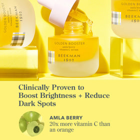 Beekman 1802 golden serum texture close-up showing fast absorption
