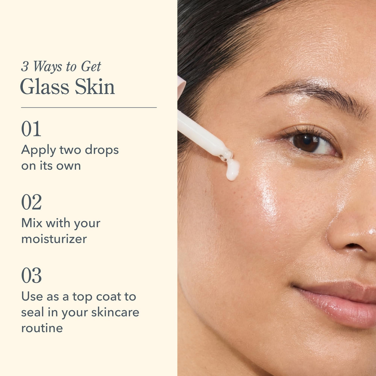 Beekman 1802 close-up drop texture demonstrating lightweight absorption benefit