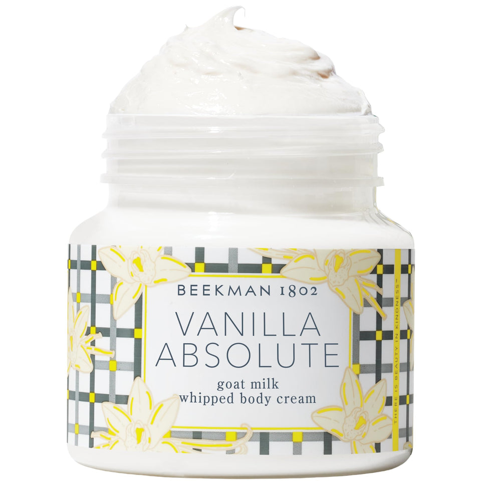 Beekman 1802 jar front view showing label and product benefit