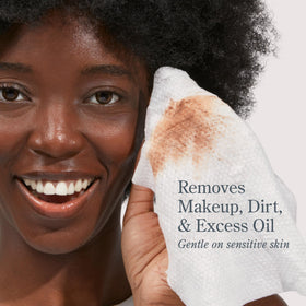 Beekman 1802 wipe in hand removing makeup for quick convenience