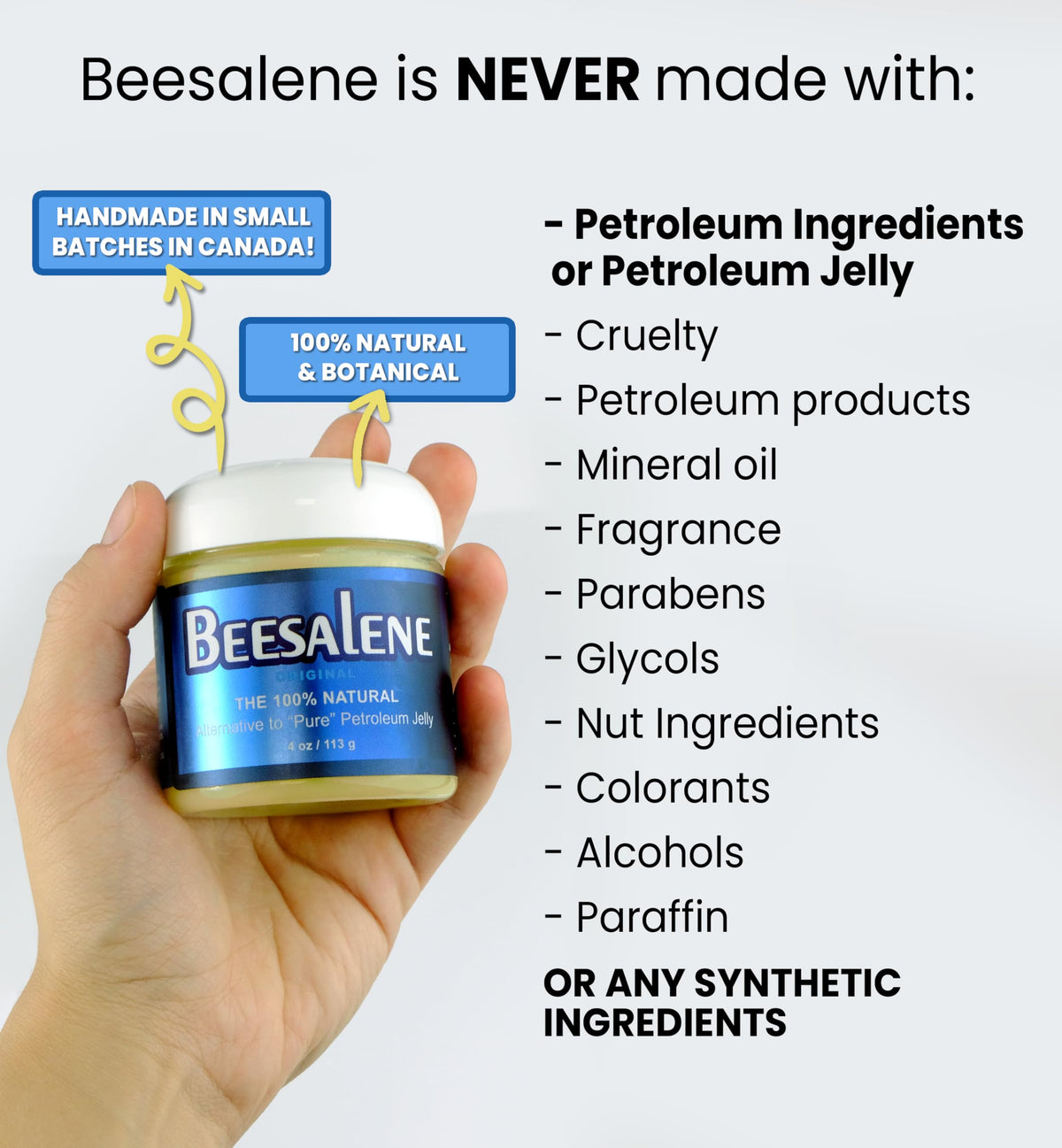 Beesalene texture close-up showing smooth non-greasy finish