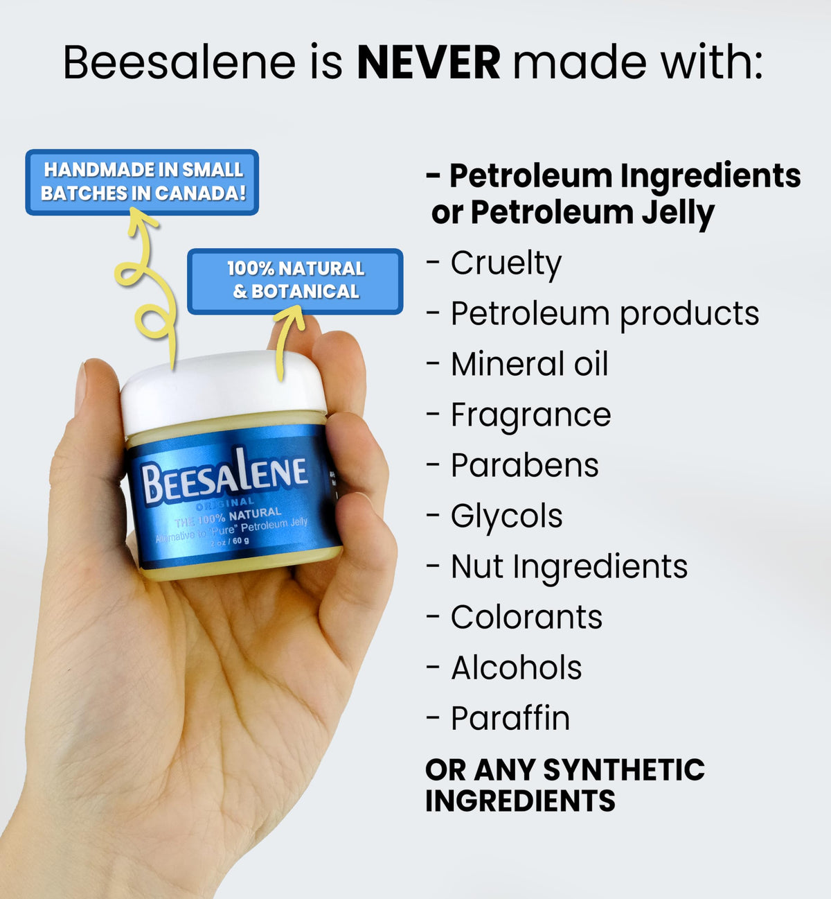 Beesaluxe Beesalene smooth balm texture close-up highlighting non-sticky finish benefit