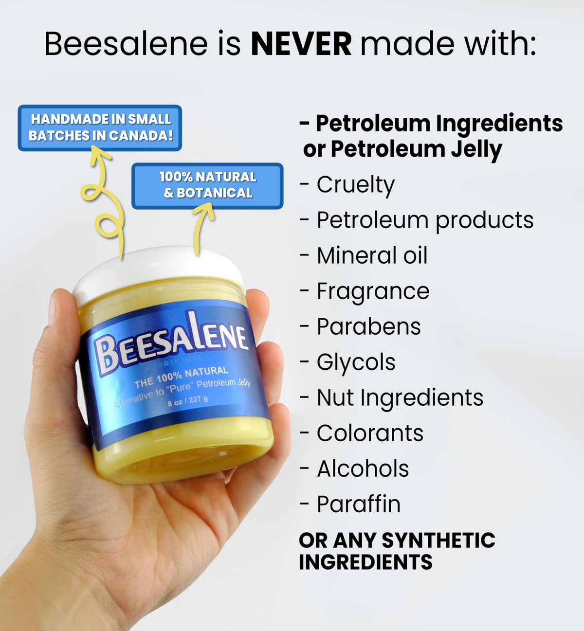 Beesaluxe jar open with smooth balm surface demonstrating easy scoop benefit