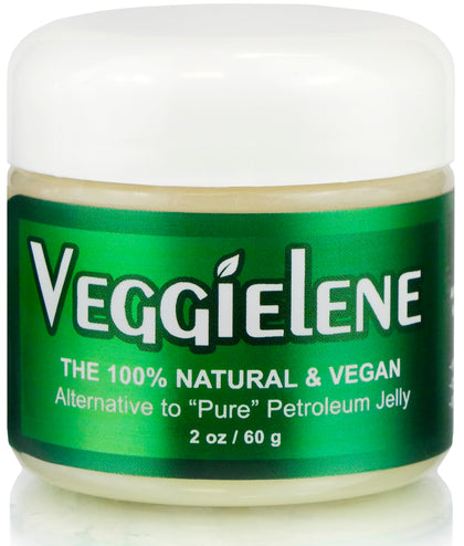 Beesaluxe Veggielene front jar showing label and compact 2 oz size benefit
