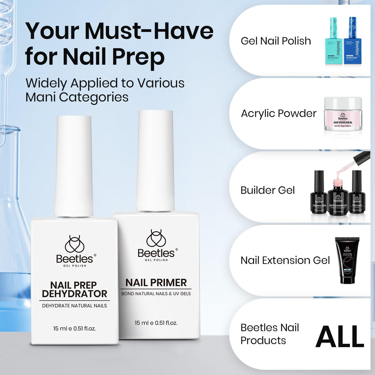 beetles 15ml bottle size comparison next to common items benefit: compact salon supply