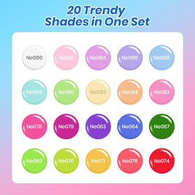 beetles 20 color arrangement flatlay displaying pastel to neon range benefit: instant shade choice