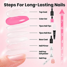 beetles Gel Polish spread of 224 tips in 16 sizes for precise nail fit