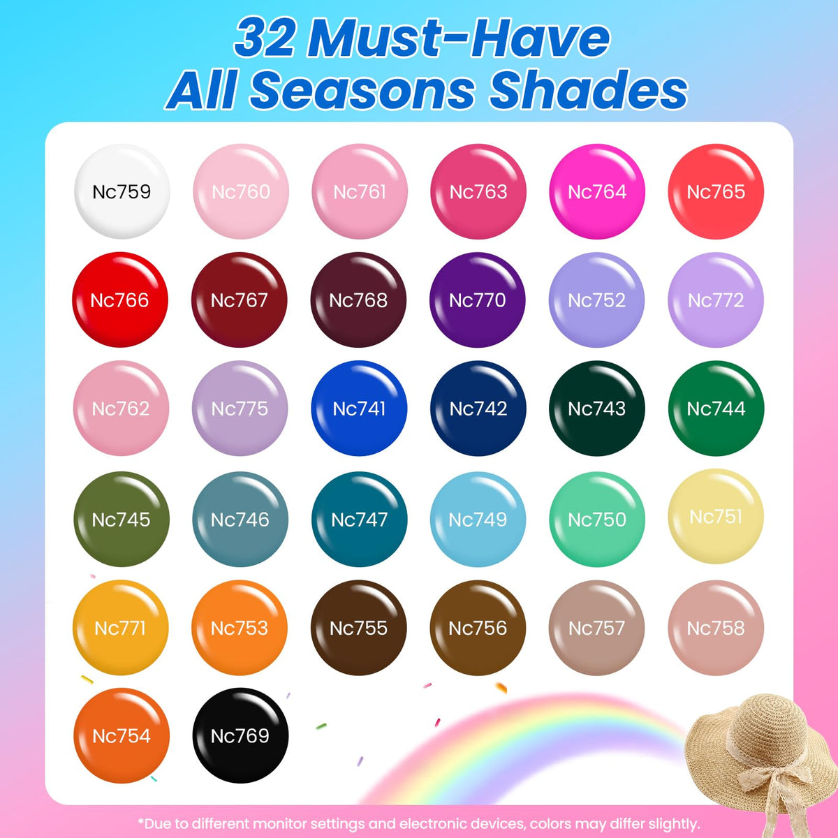beetles Gel Polish 32 colorful gel bottles array for variety