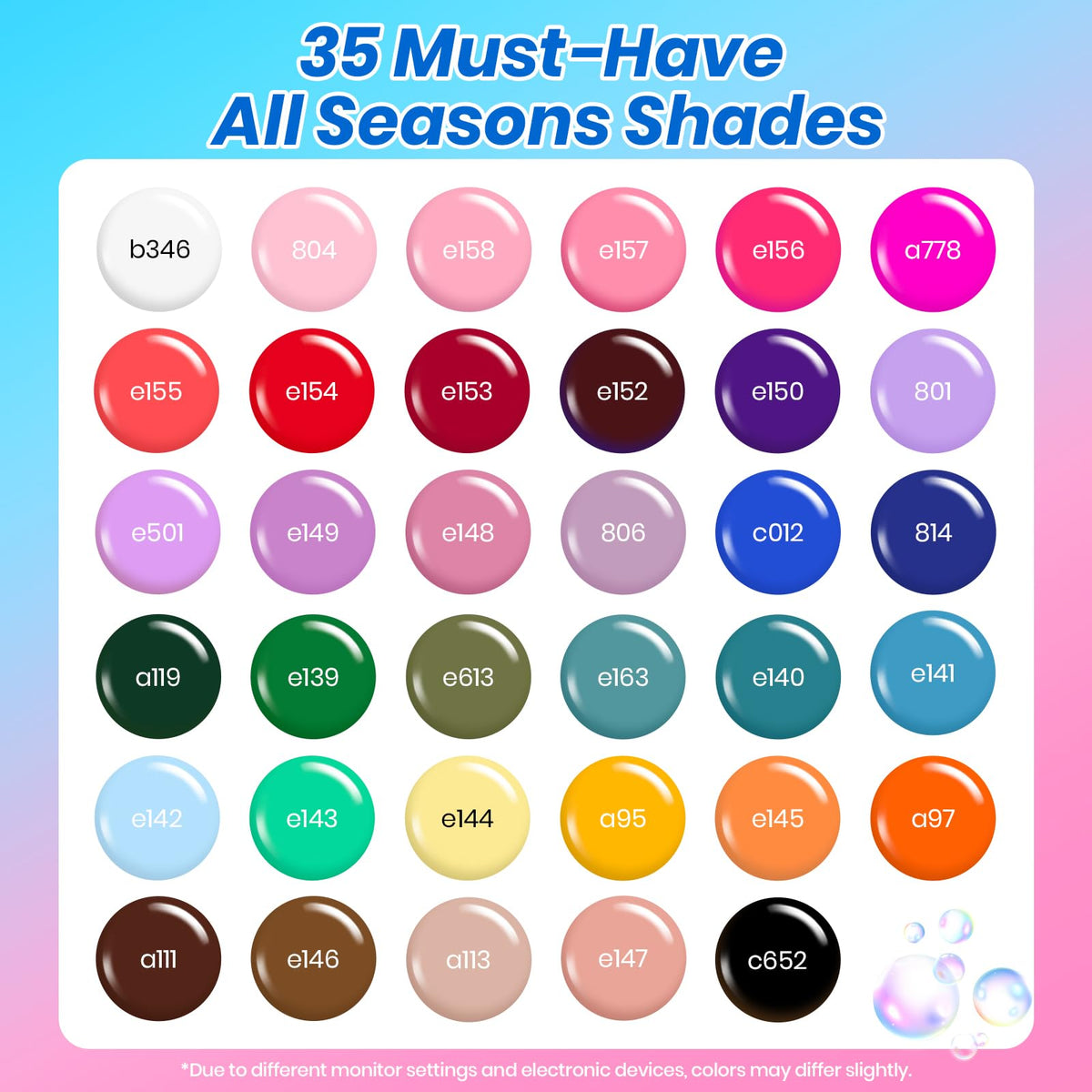 beetles 35 color array with vivid shades for varied manicure options
