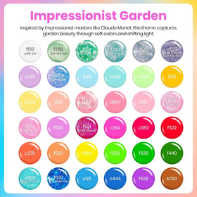 beetles 36 bottles layout displaying diverse pastel, green, blue, and glitter shades