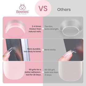 beetles hands applying press-on tips quickly for time-saving results