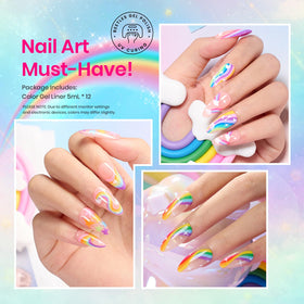 beetles Gel Polish painting a neon French tip showing fast, neat application