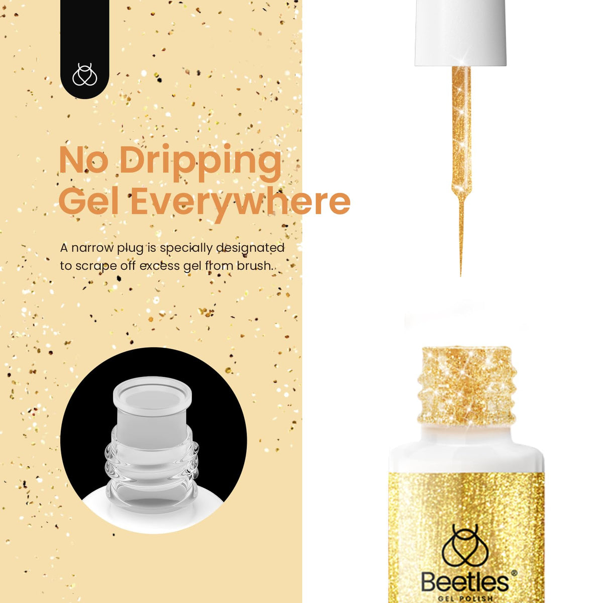 beetles application on nail tip in progress illustrating easy use