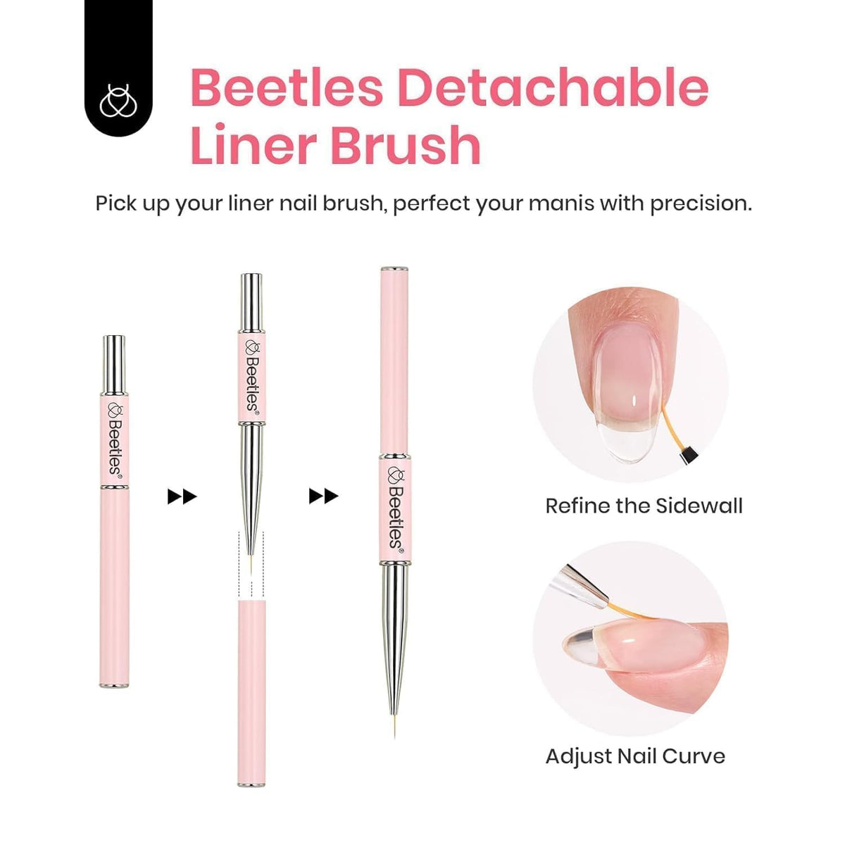 beetles application on natural nail demonstrating strengthening and shaping