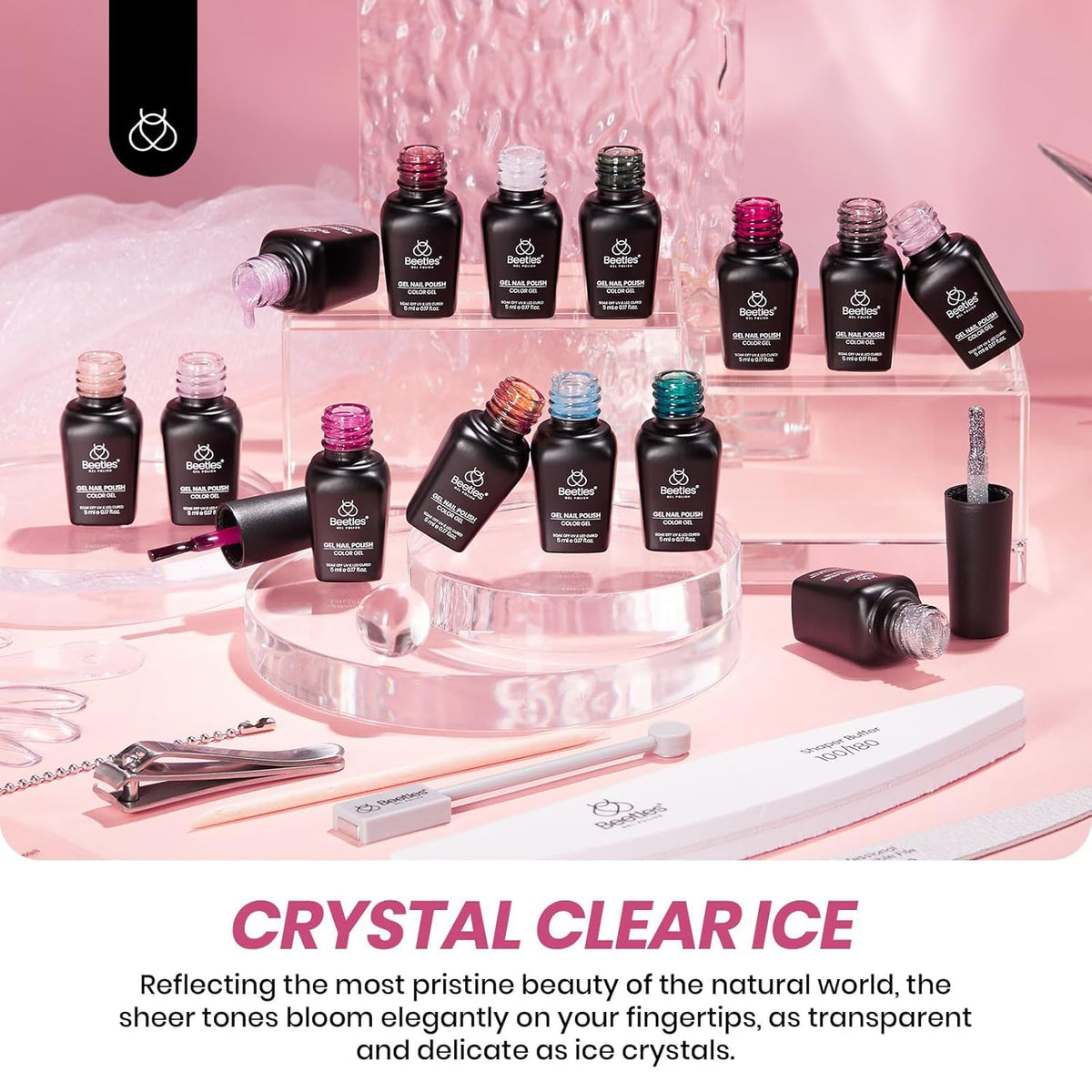 Beetles Gel Polish application tools with bottles showing easy at-home use