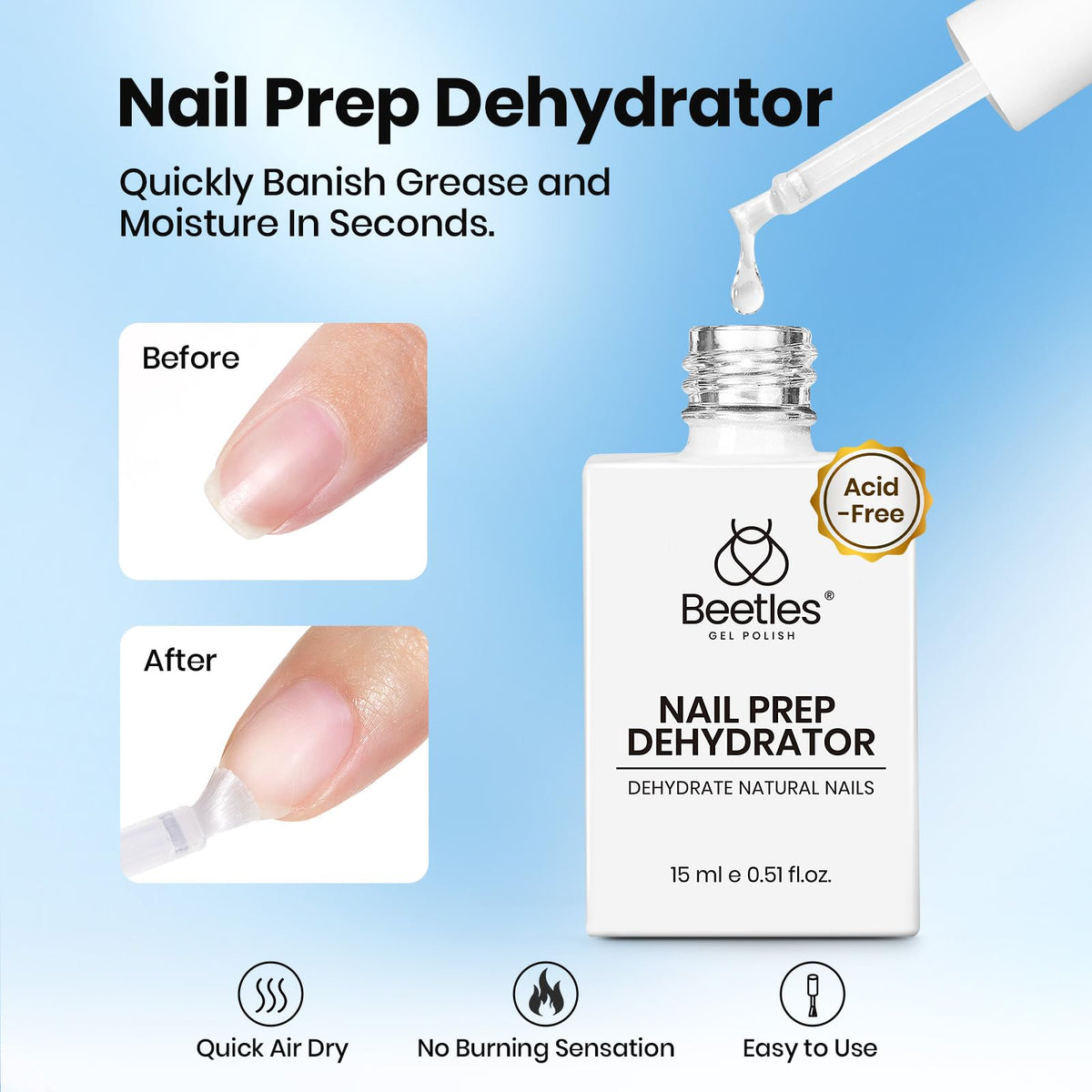 Beetles Gel Polish base coat brush close-up, smooth application for strong adhesion