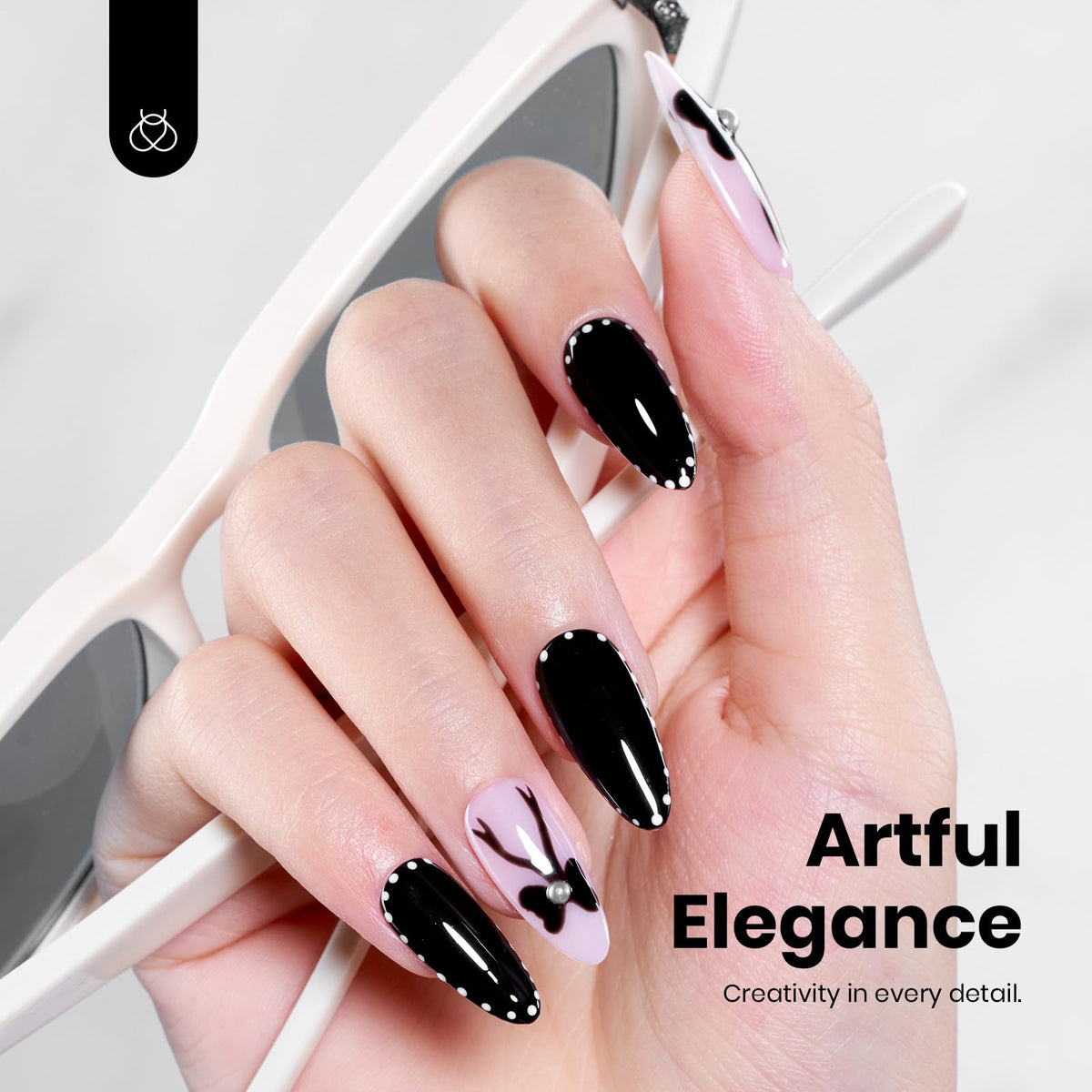 beetles black on fingers lifestyle image showing glossy salon finish benefit