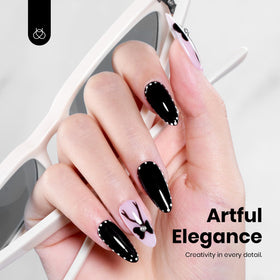 beetles black on fingers lifestyle image showing glossy salon finish benefit