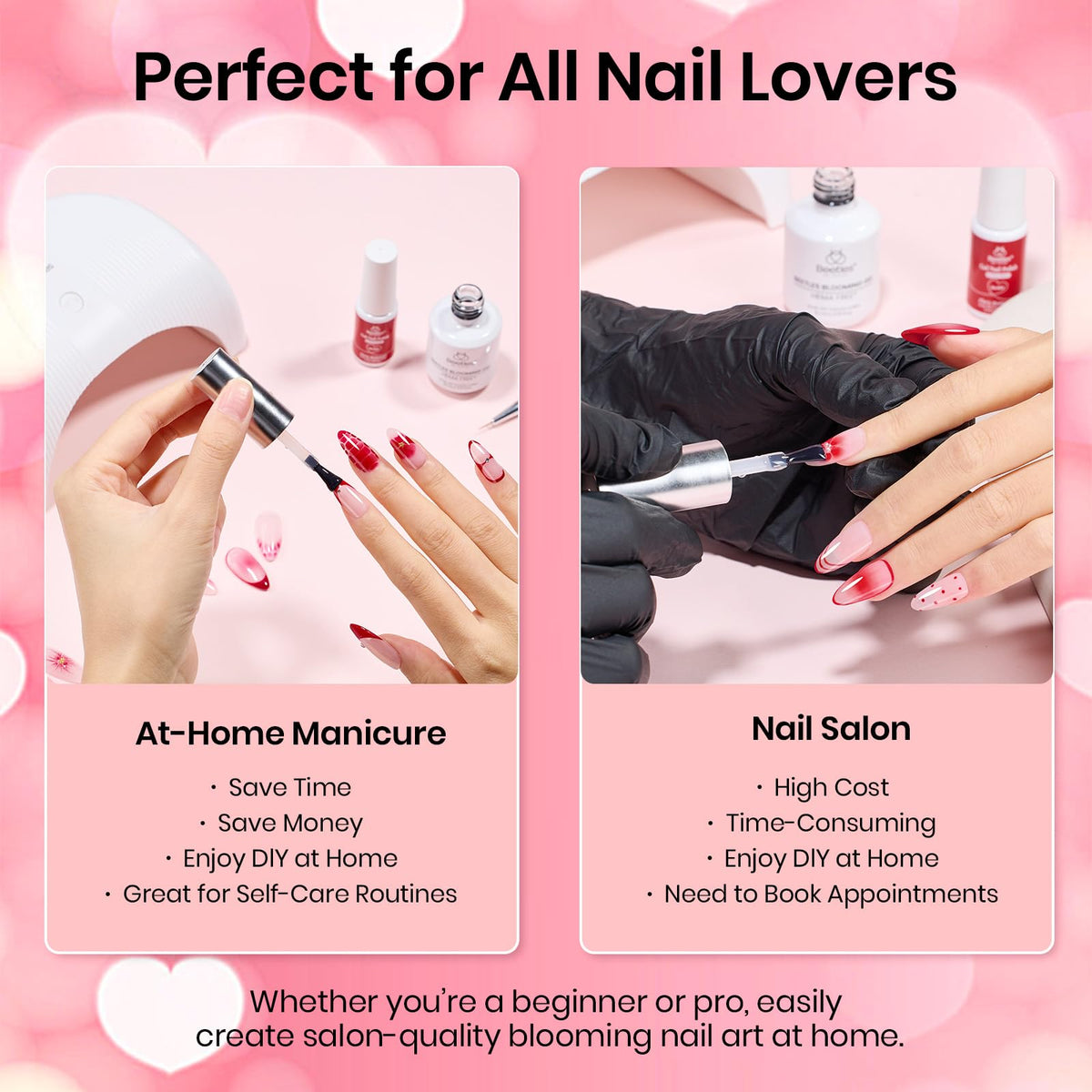 beetles blooming gel finished aura nail design showing soft gradients and luminous finish