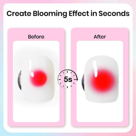 beetles blooming gel applied during marble technique showing quick color blooming effect