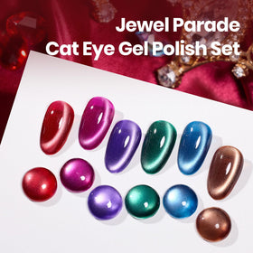 Beetles red bottle close-up showing rich shimmer and magnetic cat-eye benefit