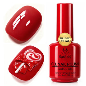 beetles bottle front showing classic red for elegant manicures