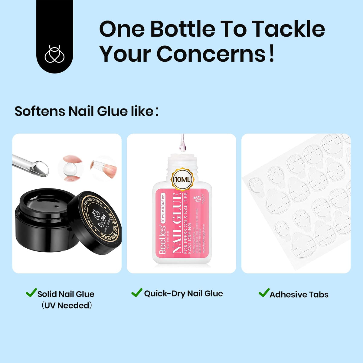 beetles bottle held in hand demonstrating compact travel size