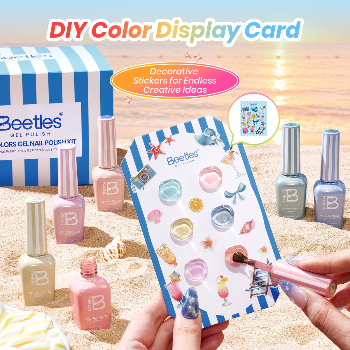 beetles bottle label 9ml closeup highlighting printed colors for easy selection and neat storage