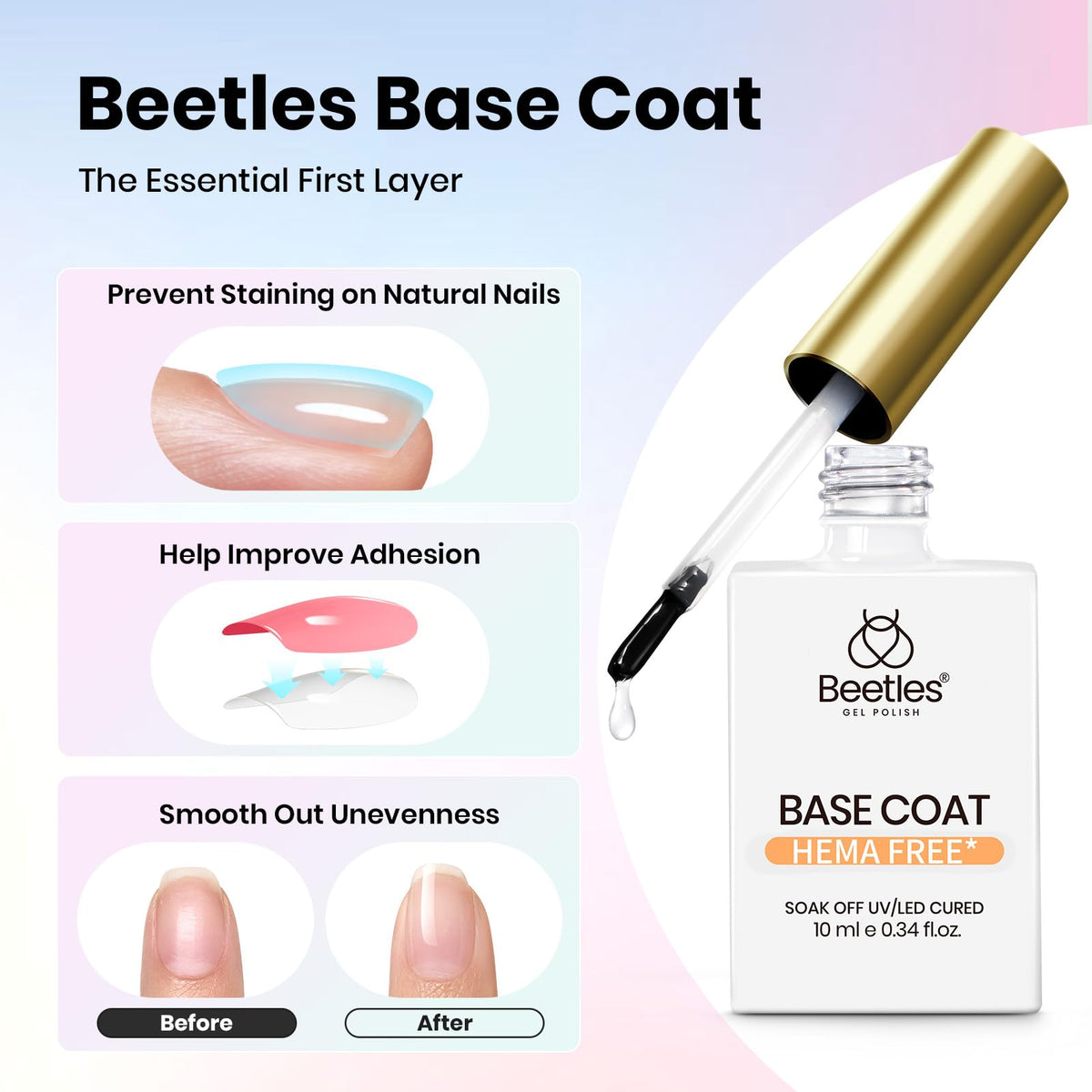 beetles Gel Polish bottles held in hand for size and scale convenience