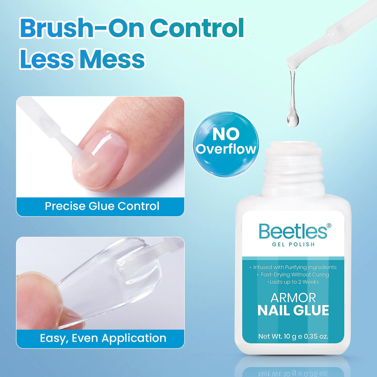 beetles brush applicator closeup providing precise, mess-free application benefit