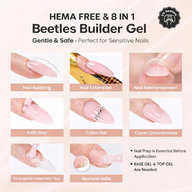 beetles brush applying builder gel on nail showing easy sculpting and control